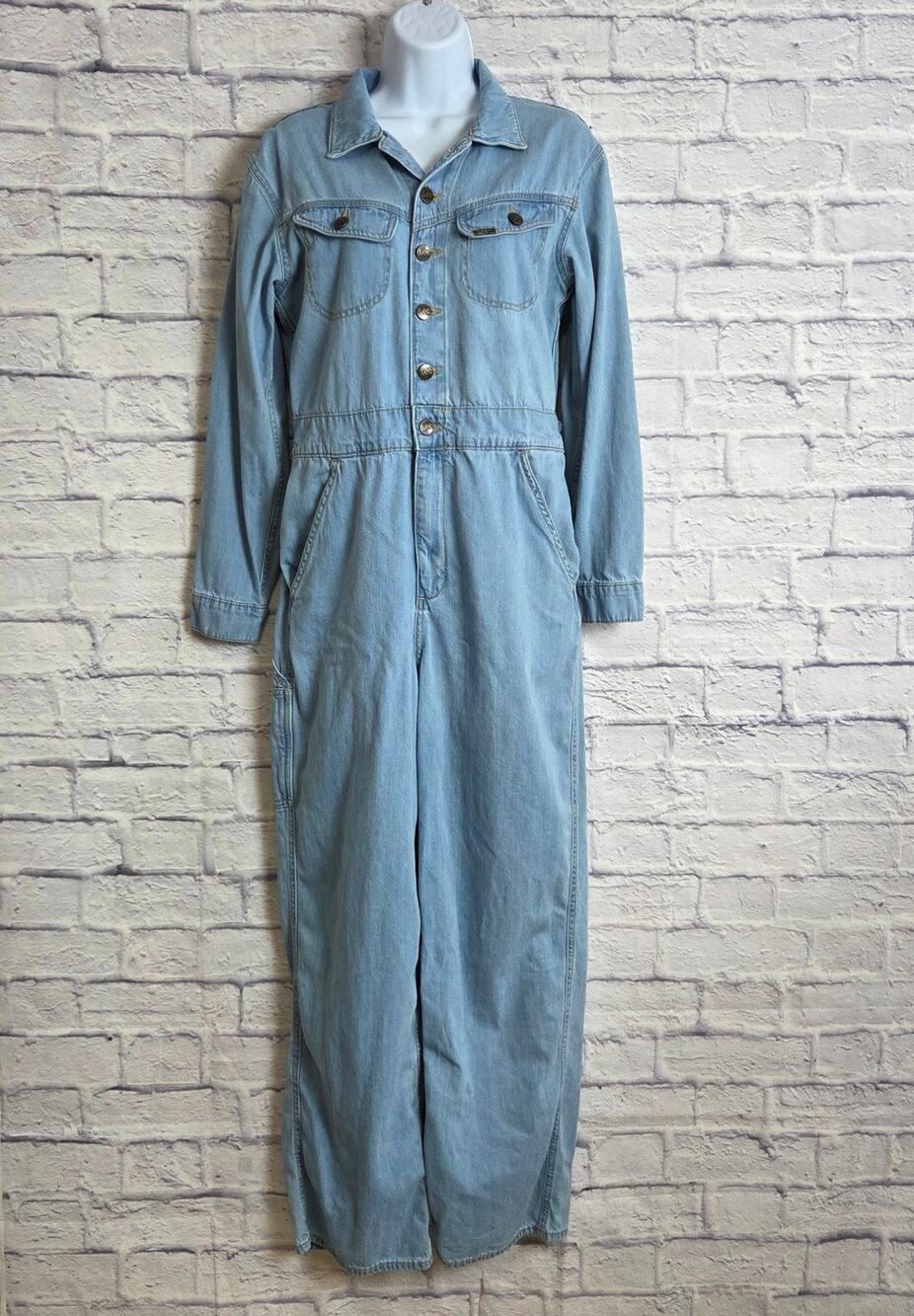 Lee Union-Alls Womens Small Blue Light Wash Denim Jumpsuit